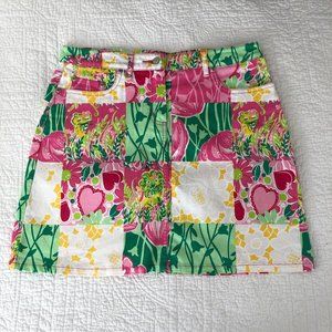 Lilly Pulitzer Denim Patchwork Skirt